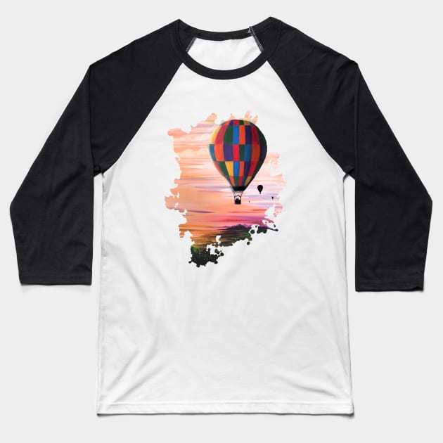 Hot Air Journey Baseball T-Shirt by adamzworld